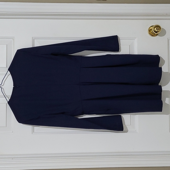 Aritzia Sunday Best Blue Tartine Check Fit and Flare Dress - Picture 9 of 9